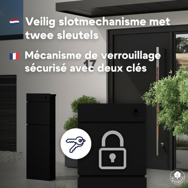 4gardenz ® vrijstaande brievenbus gegalvaniseerd staand met slot - 3442279 large