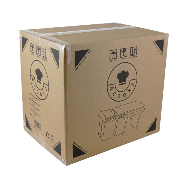 4cookz ® duo inbouw prullenbak afvalscheiding 2x 20 liter 34 cm 3047860 large