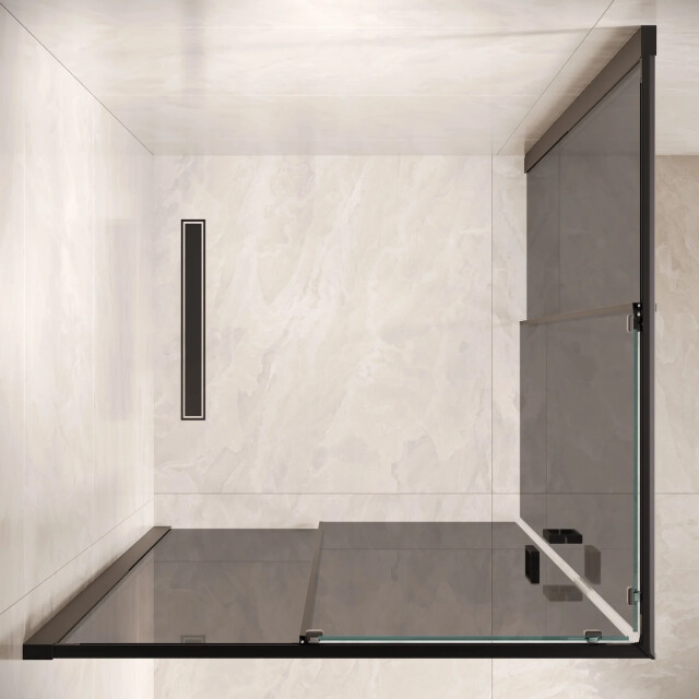 Badplaats Douchecabine dakota 90 x 90 x 190 cm zwart met douchewand 3182068 large