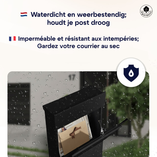 4gardenz ® vrijstaande brievenbus gegalvaniseerd staand met slot - 3442279 large