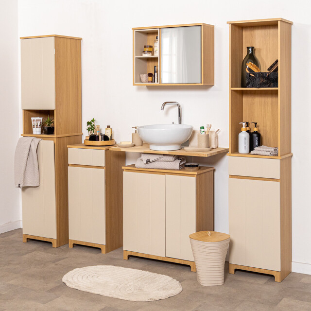 4bathroomz Spiegelkast trente met deur en open vakken 3515766 large