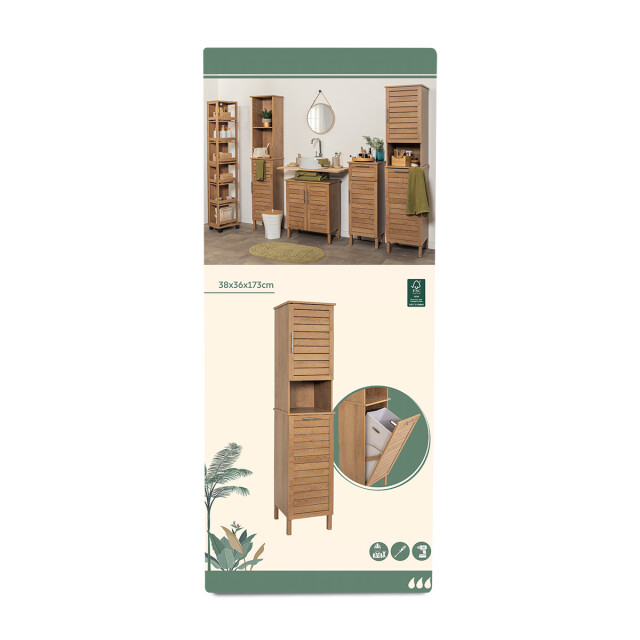 4bathroomz Bozen badkamerkast met wasmand kolomkast - 3515764 large