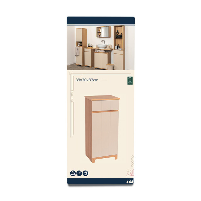 4bathroomz Trente badkamerkast halfhoog 83 cm hoog / beige 3515761 large
