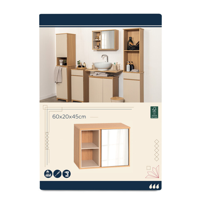 4bathroomz Spiegelkast trente met deur en open vakken 3515766 large