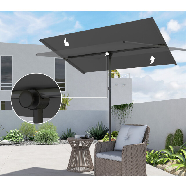 4goodz Parasol 180 graden draaibaar en hoogte verstelbaar 150x205cm - 3515753 large