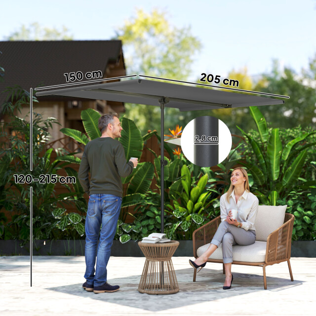 4goodz Parasol 180 graden draaibaar en hoogte verstelbaar 150x205cm - 3515753 large