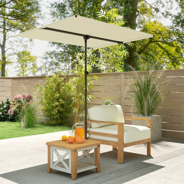 4goodz Parasol 180 graden draaibaar en hoogte verstelbaar 150x205cm - 3515758 large