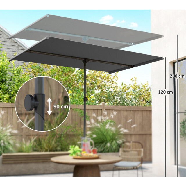 4goodz Parasol 180 graden draaibaar en hoogte verstelbaar 150x205cm - 3515753 large