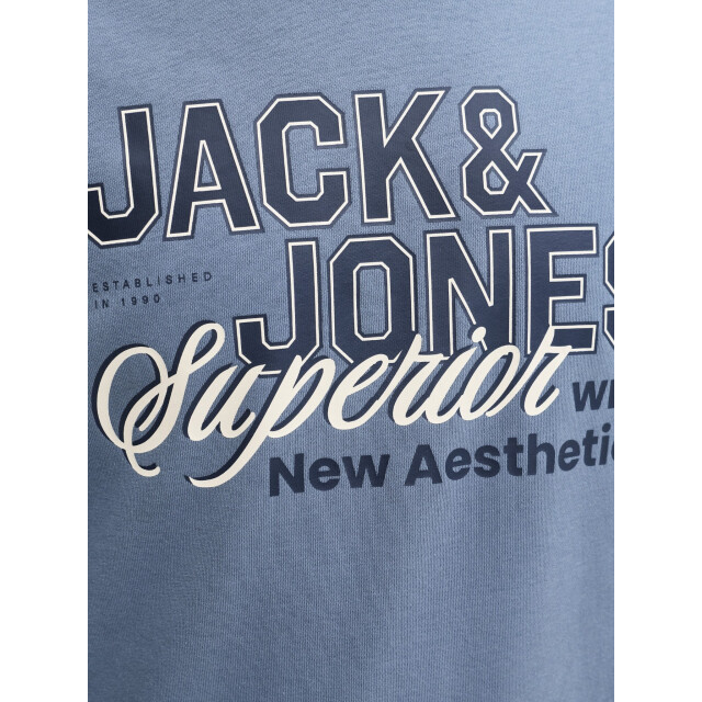 Jack & Jones Heren trui jjelogo sweatshirt logo print 12288925-Blue Mirage large