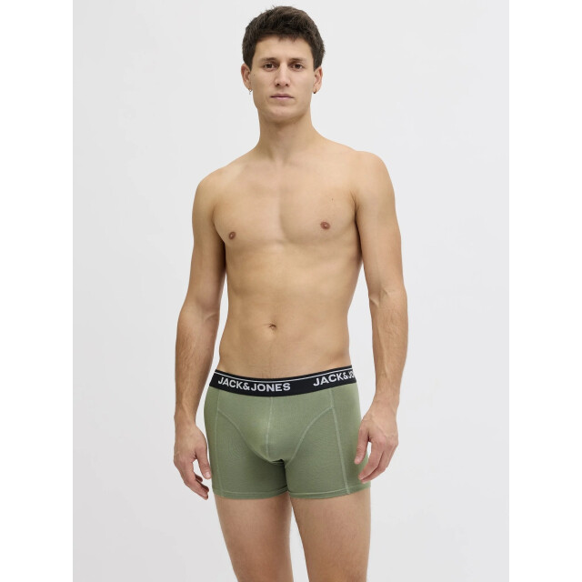 Jack & Jones Heren boxershorts trunks jactimothy 5-pack effen groen/donkerblauw/zwart 12294848-Sea Spray large