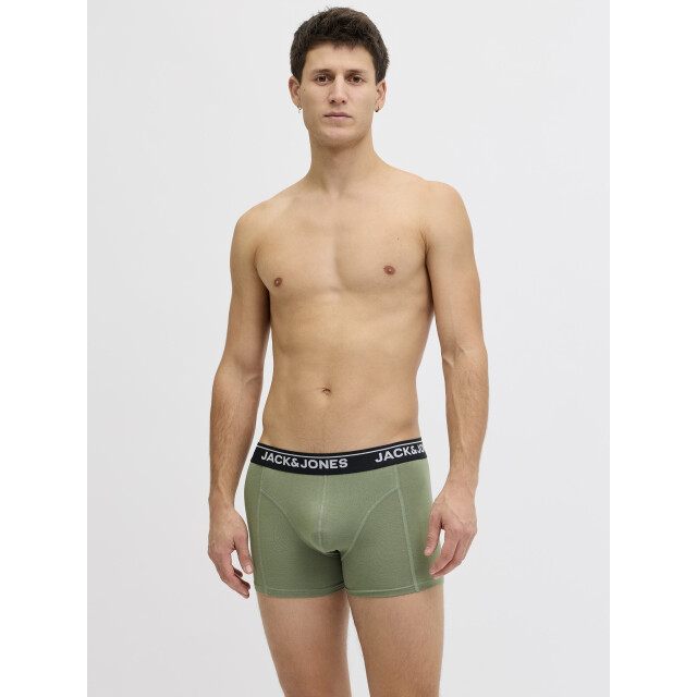 Jack & Jones Heren boxershorts trunks jactimothy 5-pack effen groen/donkerblauw/zwart 12294848-Sea Spray large