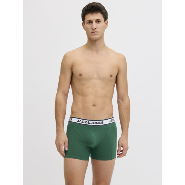 Jack & Jones Heren boxershorts trunks jacnolan 5-pack effen groen/donkerblauw 12294700-Rain Forest large