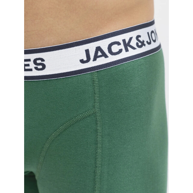 Jack & Jones Heren boxershorts trunks jacnolan 5-pack effen groen/donkerblauw 12294700-Rain Forest large