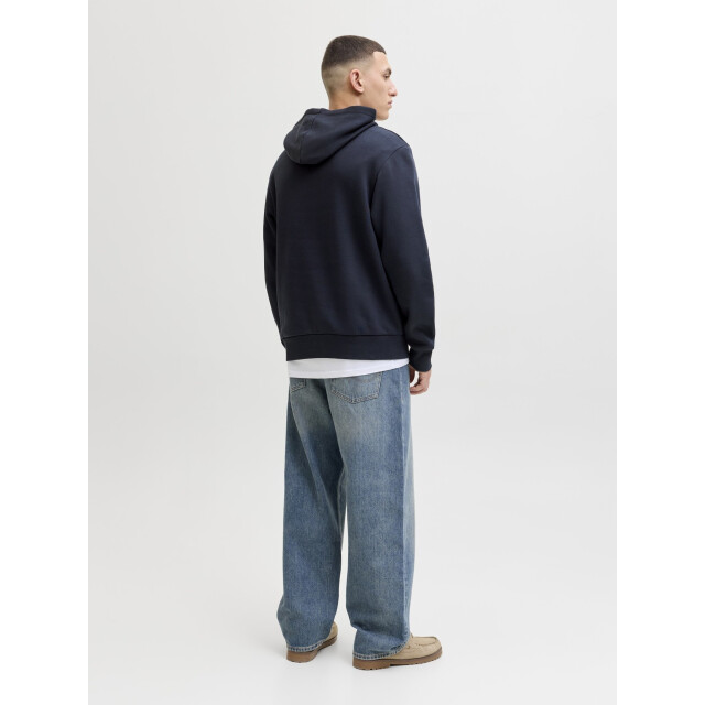 Jack & Jones Heren hoodie jjelogo logo print donker 12279649-Navy Blazer large