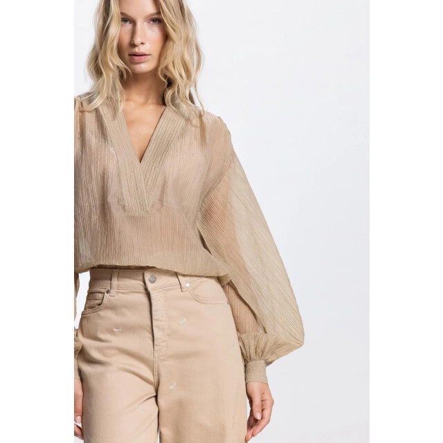 Jansen Amsterdam Nadine 755 lp baloon blouse sand 755 LP large