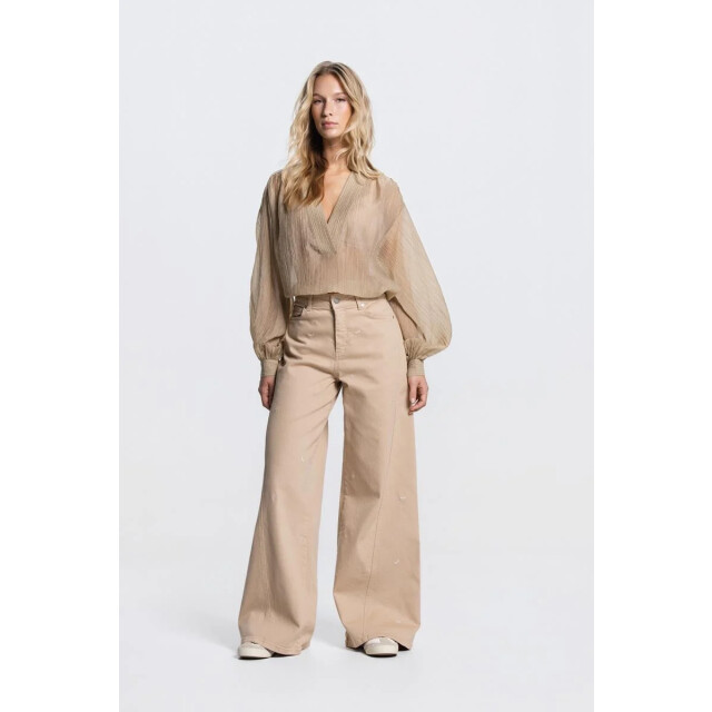 Jansen Amsterdam Nadine 755 lp baloon blouse sand 755 LP large