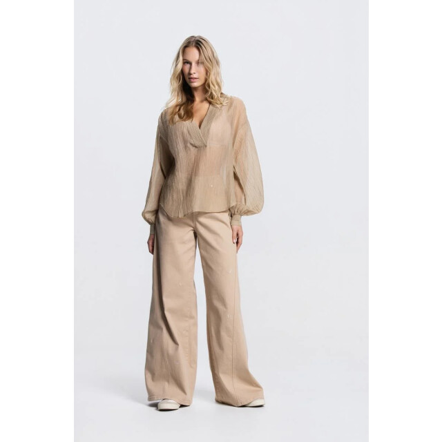 Jansen Amsterdam Nadine 755 lp baloon blouse sand 755 LP large