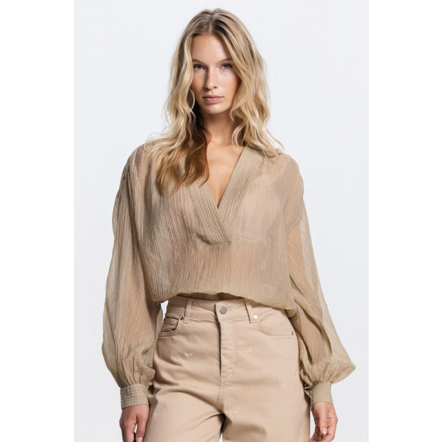 Jansen Amsterdam Nadine 755 lp baloon blouse sand 755 LP large