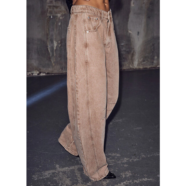 Haute L'Amitié Haute l’amitié drew barrel panel tall jeans camel 9865182609736 large