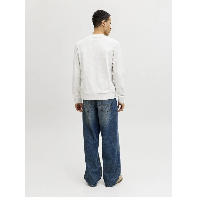 Jack & Jones Heren trui jjelogo sweatshirt logo print 12288925-White Melange large