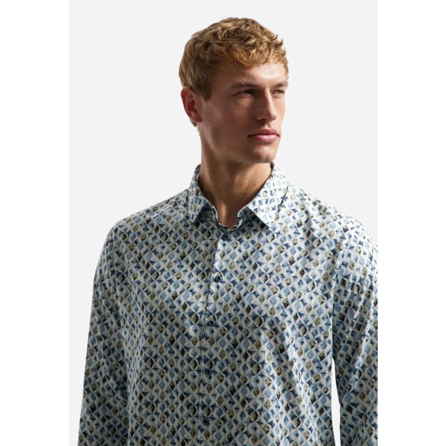 No Excess Shirt allover printed blue 31430216-030 large