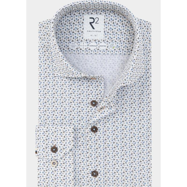 R2 Amsterdam Casual hemd lange mouw blue paper plane print 132.wsp.003/045 203685 large