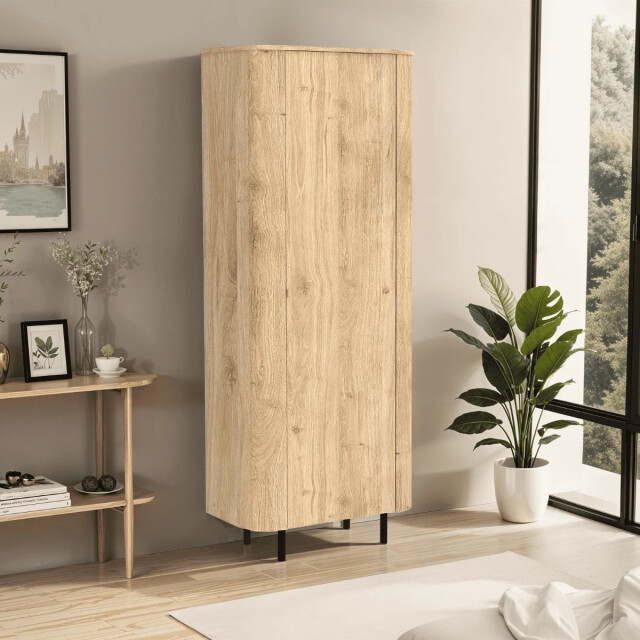 CaliCosy Dressoir met 1 deur afgeronde randen eikendecor hoogte 200 cm lucia 3516948 large