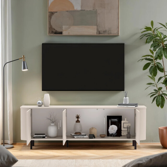 CaliCosy Tv-meubel 3 deuren afgeronde randen cashmere l180,2 cm bora 3516919 large
