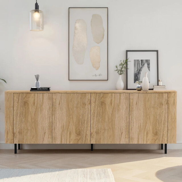 CaliCosy Dressoir met 4 deuren afgeronde randen eikendecor l 230 cm lucia 3516920 large