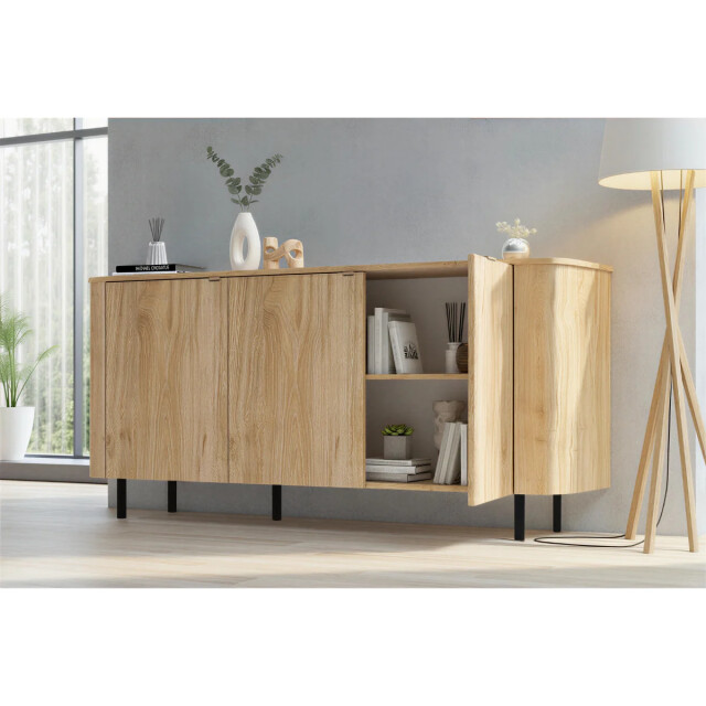 CaliCosy Dressoir 3 deuren afgeronde randen eikendecor l180,2 cm lucia 3516921 large