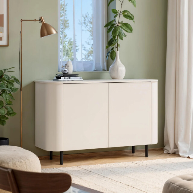 CaliCosy Dressoir met 2 deuren afgeronde randen kasjmier l130,1 cm bora 3516918 large