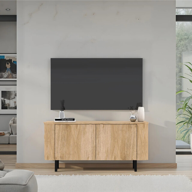 CaliCosy Tv-meubel 2 deuren afgeronde randen eikendecor l130,1 cm lucia 3516923 large
