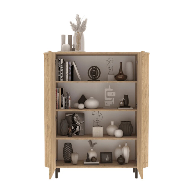 CaliCosy Dressoir met 2 deuren afgeronde randen eiken decor l130,1 cm lucia 3516947 large
