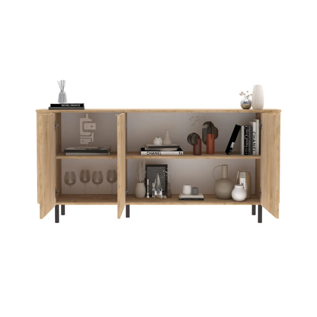 CaliCosy Dressoir 3 deuren afgeronde randen eikendecor l180,2 cm lucia 3516921 large