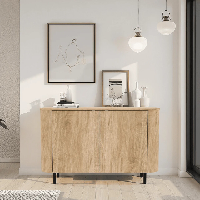 CaliCosy Dressoir met 2 deuren afgeronde randen eikendecor l130,1 cm lucia 3516922 large