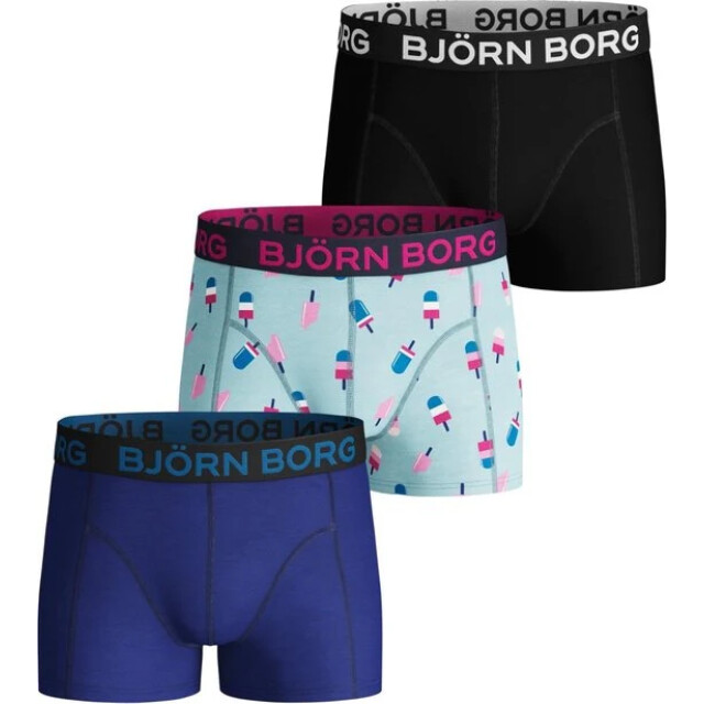 Björn Borg jongens boxershort gelato 3-pack blauw/multicolour/zwart maat 2031-1465-72431 large