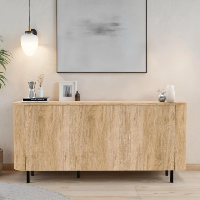 CaliCosy Dressoir 3 deuren afgeronde randen eikendecor l180,2 cm lucia 3516921 large