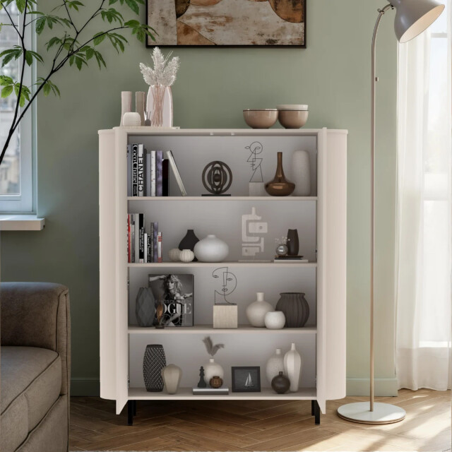 CaliCosy Opbergmeubel 2-deurs afgeronde randen cashmere l 130,1 cm bora 3516944 large