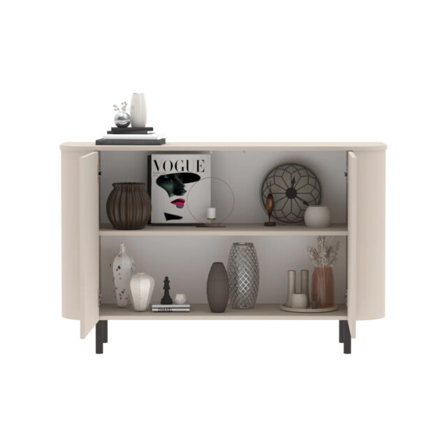 CaliCosy Dressoir met 2 deuren afgeronde randen kasjmier l130,1 cm bora 3516918 large