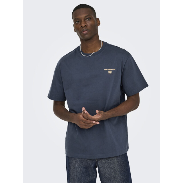 Only & Sons Onsfred life foodie rlx ss tee navy 5339.37.0043 large