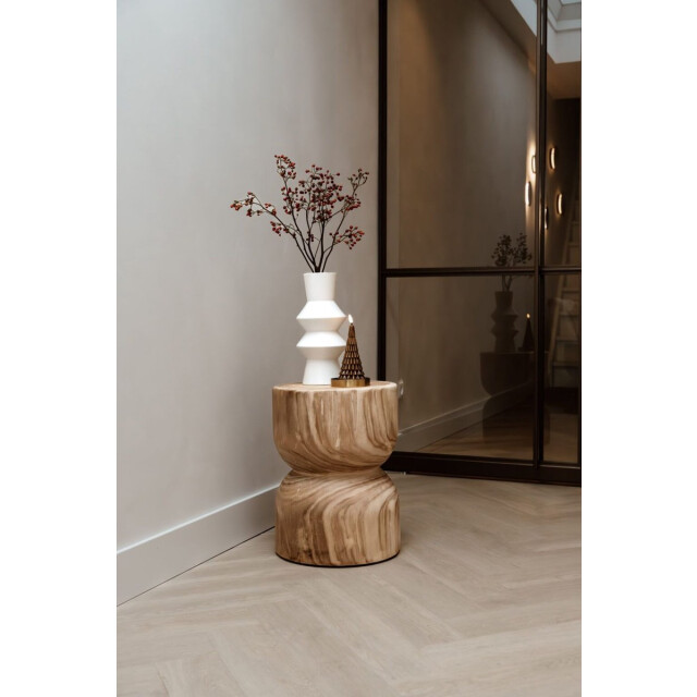 Indore Home woodville bijzettafel stool massief hout boomstam - 3212478 large