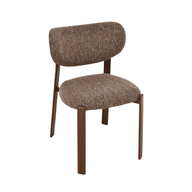 CaliCosy Stoelen set van 2, bruin stof met poten in notenhout-look h77 cm oslo 3518562 large