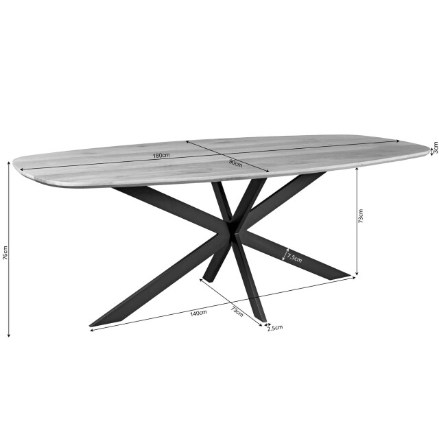 Starfurn eettafel ferris - 90x180x76 cm 3518247 large