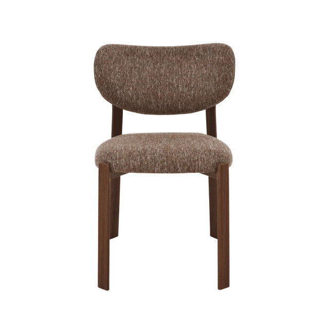 CaliCosy Stoelen set van 2, bruin stof met poten in notenhout-look h77 cm oslo 3518562 large