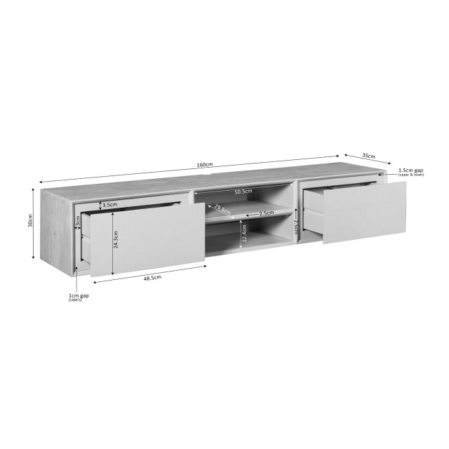 Starfurn tv meubel ambiance - 35x160x30 cm 3518258 large