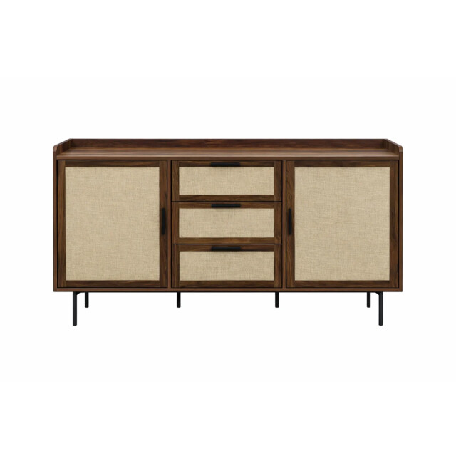 CaliCosy Dressoir notenhoutdecor 2 deuren, 3 lades met stoffen fronten b140 cm jetson 3518420 large