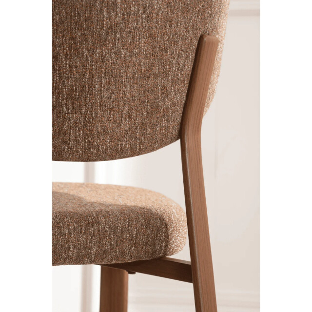 CaliCosy Stoelen set van 2, bruin stof met poten in notenhout-look h77 cm oslo 3518562 large