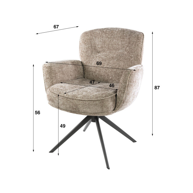 Hoyz armstoel forza draaibaar set van 2 hoven zand 3491475 large