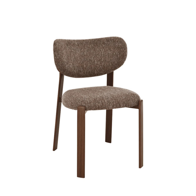 CaliCosy Stoelen set van 2, bruin stof met poten in notenhout-look h77 cm oslo 3518562 large