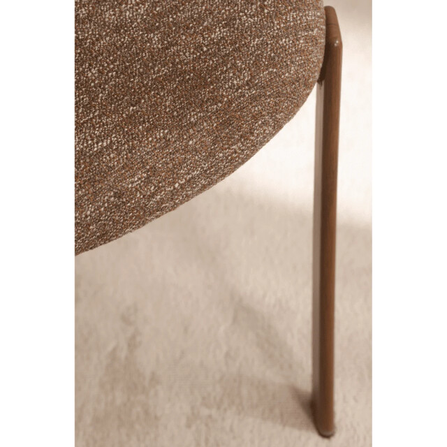 CaliCosy Stoelen set van 2, bruin stof met poten in notenhout-look h77 cm oslo 3518562 large